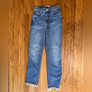 7 For All Mankind Edie Jeans Women’s 24 Raw Hem Straight Jeans 26” Inseam